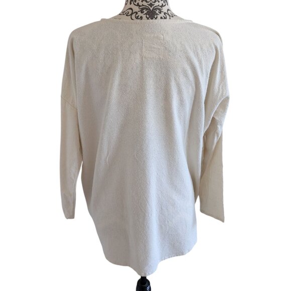 Pamut Apparel Uma Raw Silk Tunic Cream Pockets Nubby Texture Women's size Small - Picture 4 of 15